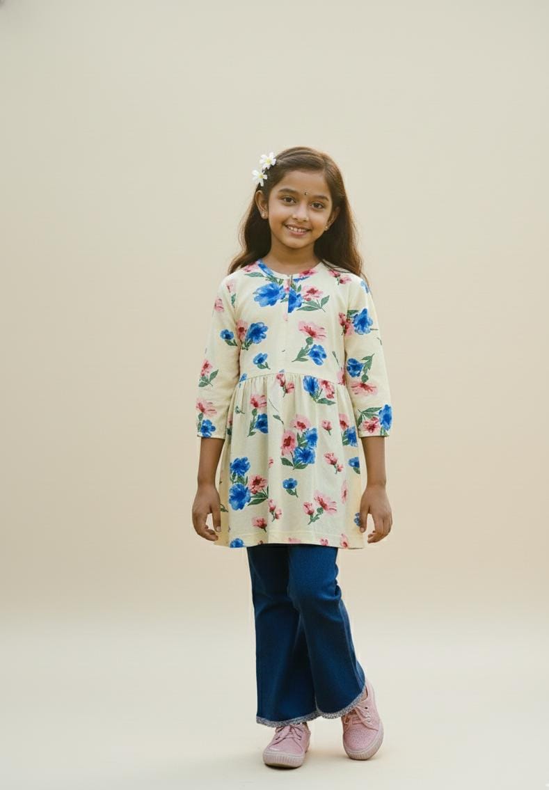 Girls trendy top& Denim pant